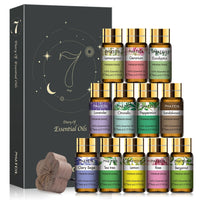 PHATOIL Eteeristen Öljyjen Lahjapakkaus (12 x 5ml) – Puhdasta Aromaterapiaa Kotiin & Hyvinvointiin
