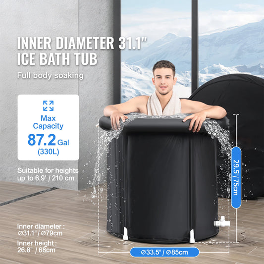 Portable Ice Bath Tub 330L – Foldable Ice Bath for Cold Bathing & Recovery